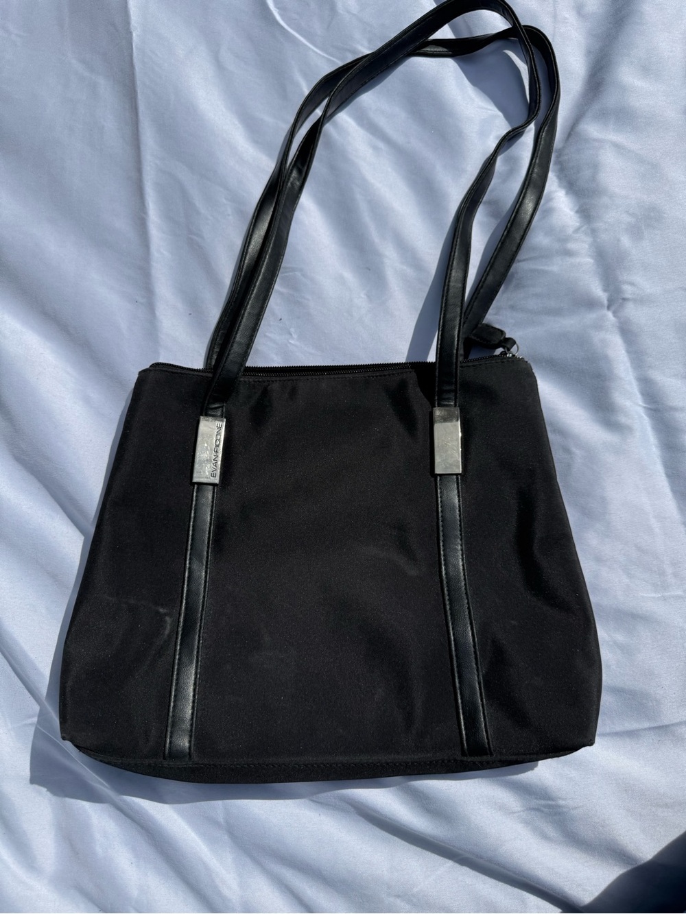 Evan Picone Black Nylon Tote